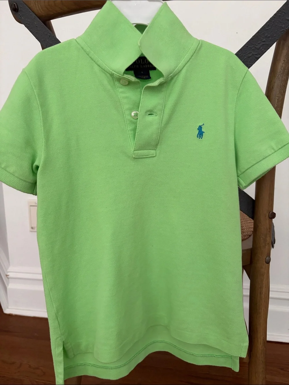 Ralph Lauren Kids Lime Green Polo with Blue Pony